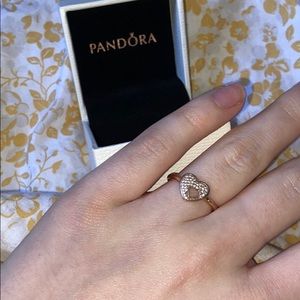 pandora rose gold heart ring